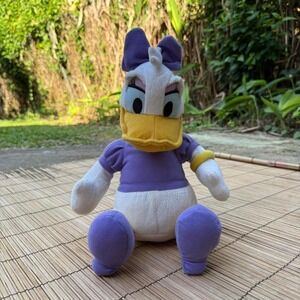Disney Daisy Duck Plush Doll Purple Outfit Vintage Style Soft Stuffed‎ Toy